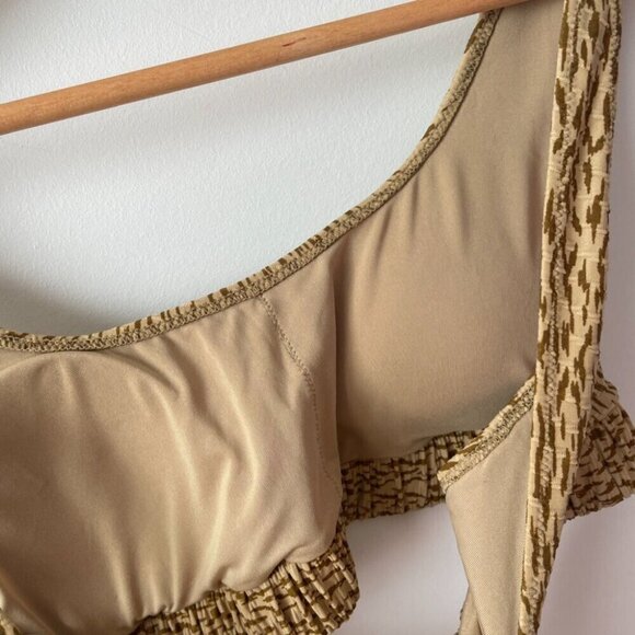 Aerie SET Jacquard Scrunchie Scoop Bikini Top + Cheeky Bottom Size M/L - Picture 5 of 10